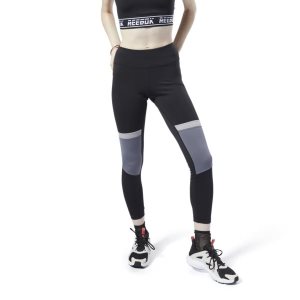 Legginsy Damskie Reebok Meet You There Panelled Czarne PL 61ROBTV